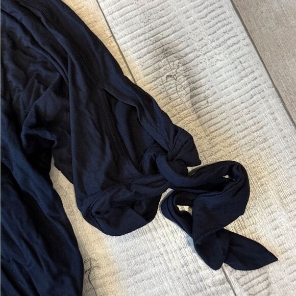 Free People “Keepin On” Black Tie Sleeve Blouse - Picture 5 of 6